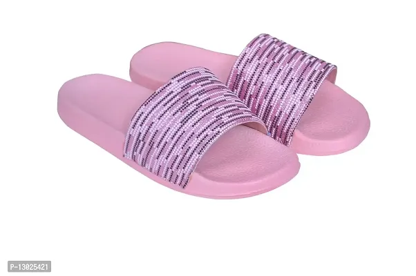 EUGENIE CLUB Women Comfortable Casual Outdoor Slides (Pink, numeric_3)