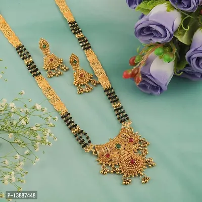 Traditional Alloy Mangalsutra With Earrings Set For Women