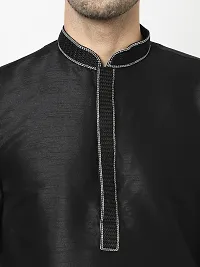 Stylish Fancy Designer Black Silk Kurta With Bottom Wear Set For Men-thumb4