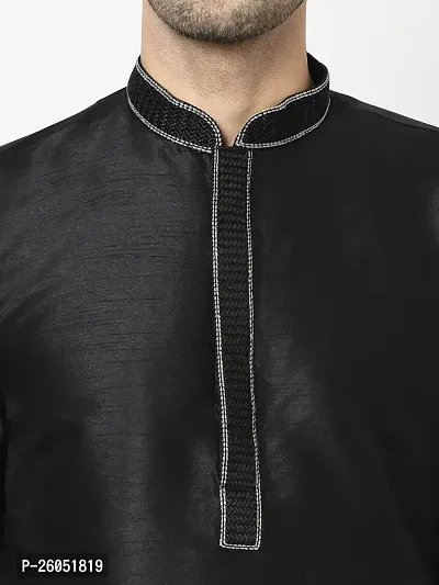 Stylish Fancy Designer Black Silk Kurta With Bottom Wear Set For Men-thumb5