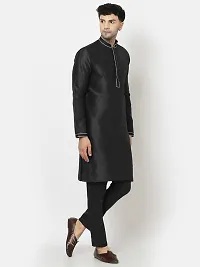 Stylish Fancy Designer Black Silk Kurta With Bottom Wear Set For Men-thumb3