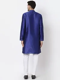 Stylish Fancy Designer Blue Silk Kurta With Bottom Wear Set For Men-thumb1