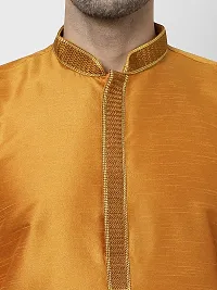 Stylish Fancy Designer Yellow Silk Kurta With Bottom Wear Set For Men-thumb4