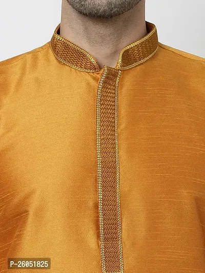 Stylish Fancy Designer Yellow Silk Kurta With Bottom Wear Set For Men-thumb5