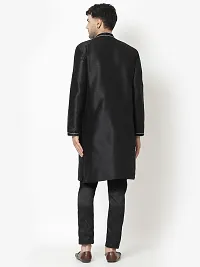 Stylish Fancy Designer Black Silk Kurta With Bottom Wear Set For Men-thumb2