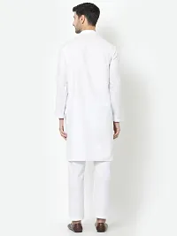 Stylish Fancy Designer White Cotton Blend Kurta With Bottom Wear Set For Men-thumb1