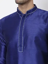 Stylish Fancy Designer Blue Silk Kurta With Bottom Wear Set For Men-thumb3