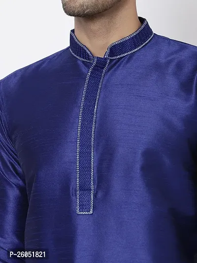 Stylish Fancy Designer Blue Silk Kurta With Bottom Wear Set For Men-thumb4
