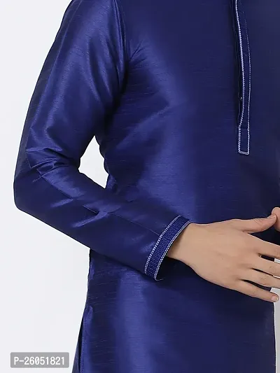 Stylish Fancy Designer Blue Silk Kurta With Bottom Wear Set For Men-thumb5