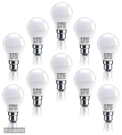 3A BRIGHT 5-Watt B22 Cool White DOB Instant Bright LED Bulb (Combo Pack of 10)-thumb0