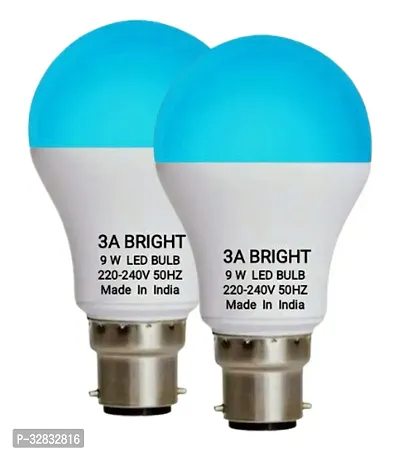 Bright 9 Watt B22 Round Color Led Bulb Combo-thumb0