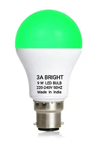 3 a Bright 9 Watt B22 Round Color Led Bulb (green, Pack of 6)-thumb1