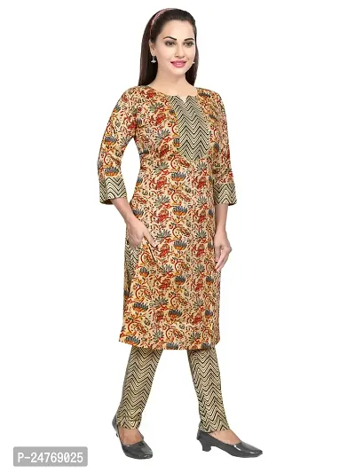 Gewaad Women's Cotton Blend Printed Straight Kurta with Pant, Black print-thumb3