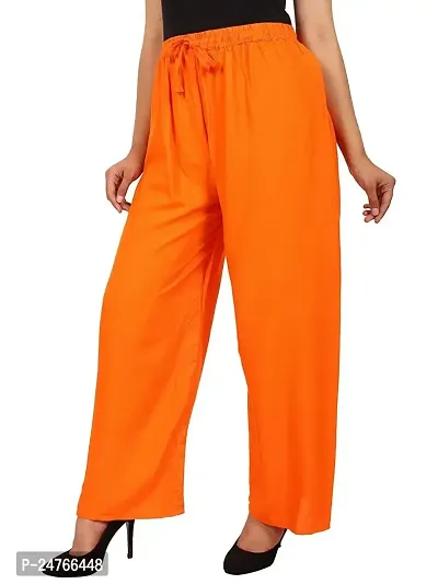 HUNGRY FASHIONS Palazzo For Womens | Plazzo Pant | Free Size Palazo | Orange