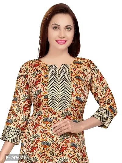 Gewaad Women's Cotton Blend Printed Straight Kurta with Pant (M, TO XXL print)-thumb4