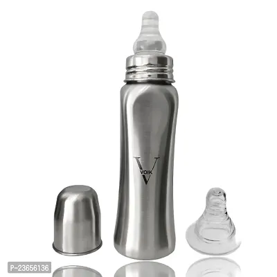 Stainless Steel Feeding Bottle for new born baby - 240 ml-thumb0