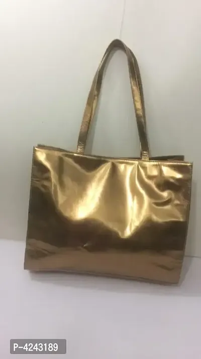 Elegant PU Copper Golden metallic Tote Bag