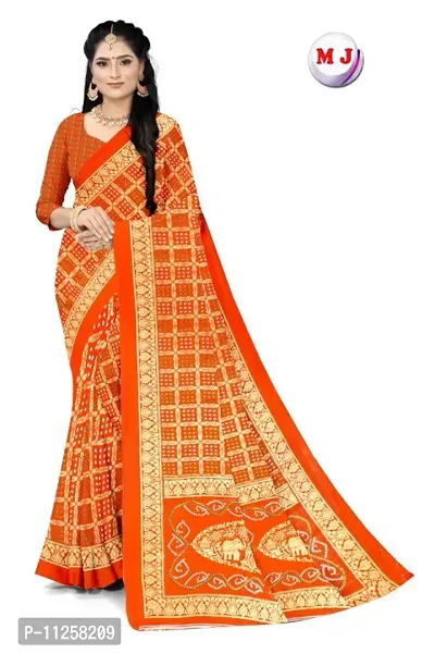 Alluring Orange Art Silk Self Pattern Women Saree with Matching Blouse