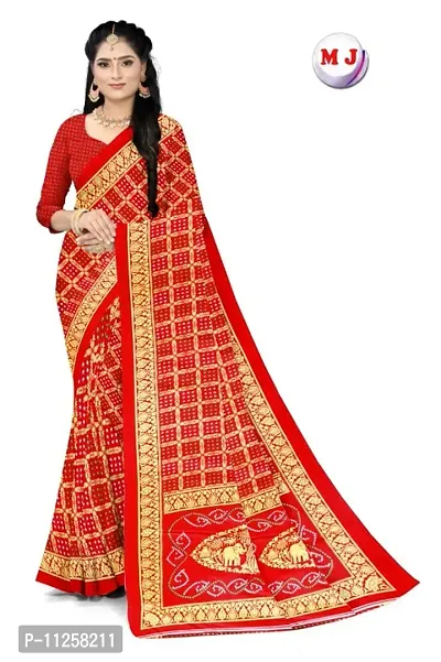 Alluring Red Art Silk Self Pattern Women Saree with Matching Blouse