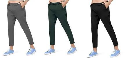 KRG Mens Reguler Formal Slim Fit Cotton Trouser Pants| (Pack of 3)| Mens Formal Pant