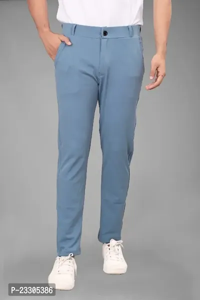 Classic Cotton Blend Solid Casual Trouser for Men