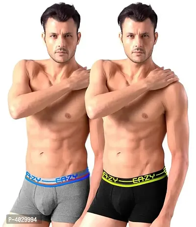 Comfy Multicoloured Solid Cotton Trunk For Men (Pack Of 2)