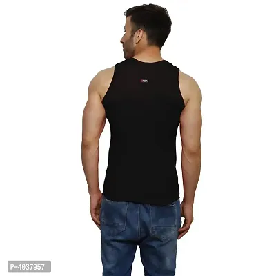 Comfy Multicoloured Cotton Solid Sleeveless Gym Vest For Men (Pack Of 2)-thumb2