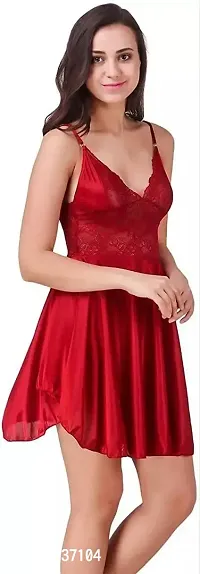 Elegant Red Net Bridal Baby Dolls For Women