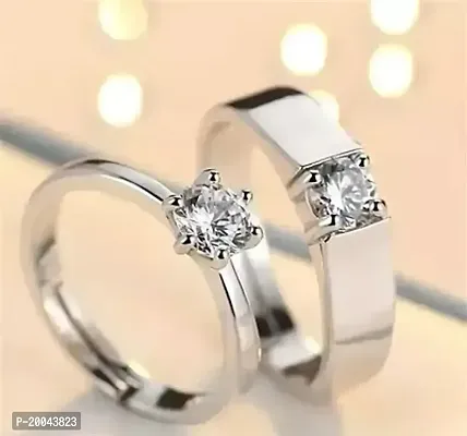 Adjustable Couple Rings for lovers valentine gift Stainless Steel Ring Set