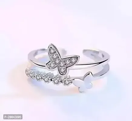 Adjustable butterfly Rings for lovers valentine gift Stainless Steel Ring Set