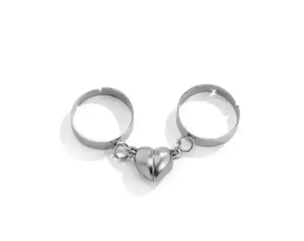 Vembley Magnetic Heart Matching Love Couple Ring For Men And Women