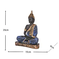 Great Art ?Polyresin Sitting Buddha Idol Statue Showpiece for Home Decor Diwali Decoration and Gifting,Blue White Black, 23CM 1Piece-thumb4