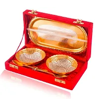 Great Art Rakhi for Brother | Rakhi Combo | Rakhi Set | Rakhi | Designer Rakhi | Set of 3 Rakhi | Roli Chawal | Blessing Card and | Brass Bowl with Velvet Box Set Of-5-GA-02-865-thumb2