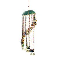 Great Art Handicraft Tokri Elephant Hanging with Bell and Elephant/Jhoomer/Latkan Wind Chimes-thumb1