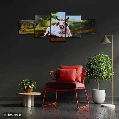 Great Art Set of Five Cow Wall Painting for home decor items for living room and Home Decoration, Hotel, Office, wall decor (75 CM X 43 CM) GA-C2