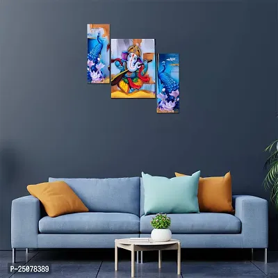 Great Art Wall Scenery for Living Room | Painting for Wall Decoration | Wedding Gift for Couples | 3D Painting for Bedroom | Scenery for Wall With Frames | Abstract Painting Set of 3(12 X 18 Inch)3G11-thumb2