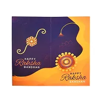Great Art Rakhi Gift for Brother [Gift Combo - |Rakhi Bhaiya Bhabhi Set with Metal Chandan Roli Kumkum Chawal Box (3 Rakhi Set with Double Sindoor Dani)-903-2-thumb3