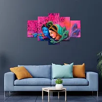 Great Art Wall Scenery for Living Room | Painting for Wall Decoration | Wedding Gift for Couples | 3D Painting for Bedroom | Scenery for Wall With Frames | Abstract Painting Set of 5 (75x43 cm)K104-thumb1