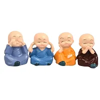 Great Art Rakhi  Gift Set for Brother [Gift Combo - Rakhi with Cute Car Dashboard Polynesin Buddha Statue Set of 4 Rakshabandhan Special Card, Roli Chawal-GA-022-710-3-thumb1