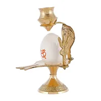 Great Art Shiva Lingam Abhishek Patra with Trishul and Nag Metal Showpiece, White-thumb2