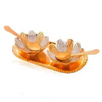 Great Art Rakhi  Gift Set for Brother [Gift Combo - | Rakhi with Brass Bowl with Velvet Box Set of-5 | Wishes Card and Roli Chawal?-GA-02-864-thumb3