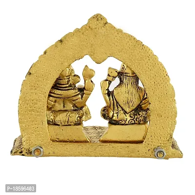 Great Art Metal Laxmi Ganesh On Multi Color Leaf for Home Decor and Gift Purpose(10 x11x 4 cm) (Gold-2)-thumb5