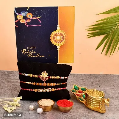Great Art Rakhi Combo Set for Brother - Rakshabandhan Gift for Bhaiya Bhabhi -Kumkum Box for Gifting-901-5-thumb0