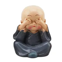 Leoie Resin Monks Buddha Figurine, 6 X 4 Cm, - Multicolour, 4 Pieces-thumb3