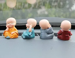 Great Art Polyresin Little Monk Ornaments, 2.5 x 1.77, Multicolour, 4 Pcs-thumb2