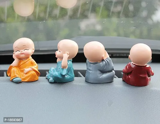 Great Art Polyresin Little Monk Ornaments, 2.5 x 1.77, Multicolour, 4 Pcs-thumb3