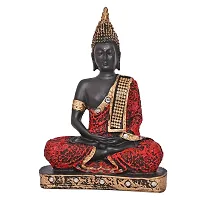 Great Art ?Polyresin Sitting Buddha Idol Statue Showpiece for Home Decor Diwali Decoration and Gifting,Red Black, 23CM 1Piece-thumb1