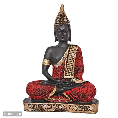 Great Art ?Polyresin Sitting Buddha Idol Statue Showpiece for Home Decor Diwali Decoration and Gifting,Red Black, 23CM 1Piece-thumb2