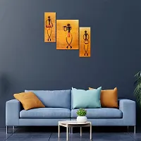 Great Art Wall Scenery for Living Room | Painting for Wall Decoration | 3D Painting for Bedroom | Scenery for Wall With Frames | Abstract Painting Set of 3(12 X 18 Inch)3LD43-thumb1