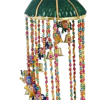 Great Art Handicraft Tokri Elephant Hanging with Bell and Elephant/Jhoomer/Latkan Wind Chimes-thumb3